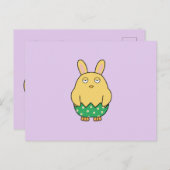 Bored Bunny Chick 02 Feiertagspostkarte (Vorne/Hinten)