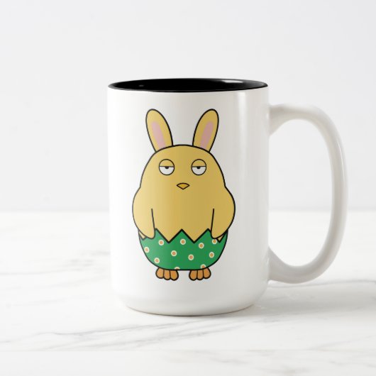 Bored Bunny Chick 02 Zweifarbige Tasse (Rechts)