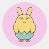 Bored Bunny Chick 04 Runder Aufkleber (Vorderseite)