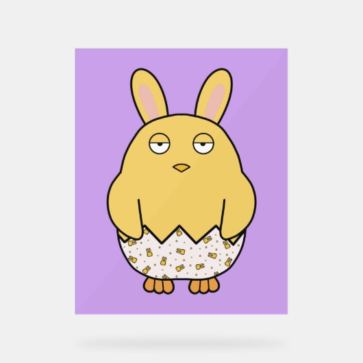 Bored Bunny Chick Acrylschild (Vorderseite)