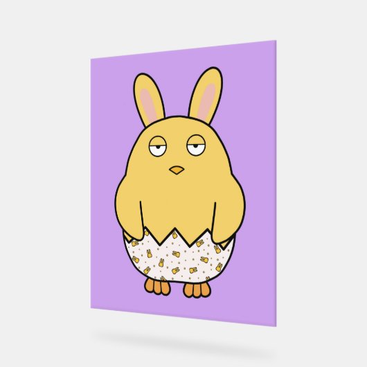Bored Bunny Chick Acrylschild (Winkel)