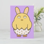 Bored Bunny Chick Einladung (Stehend Vorderseite)