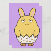 Bored Bunny Chick Einladung (Vorne/Hinten)