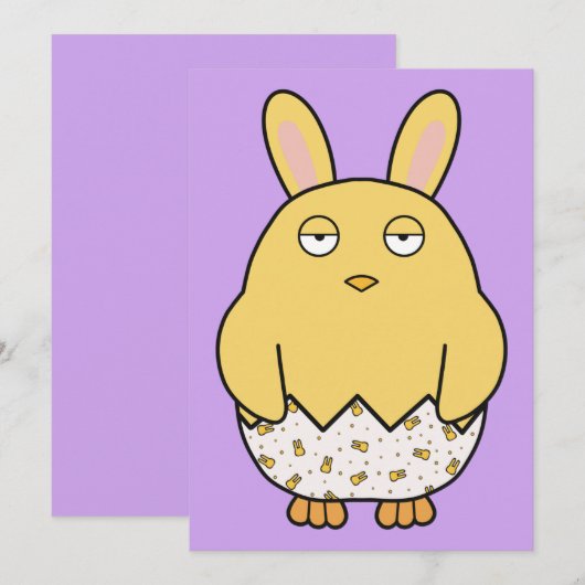 Bored Bunny Chick Einladung (Vorne/Hinten)