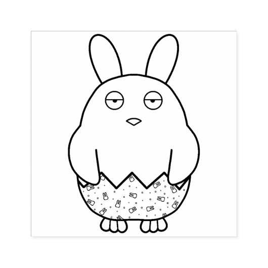 Bored Bunny Chick Gummistempel (Prägung)