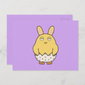 Bored Bunny Chick Postkarte (Vorne/Hinten)
