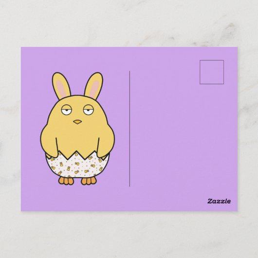Bored Bunny Chick Postkarte (Rückseite)