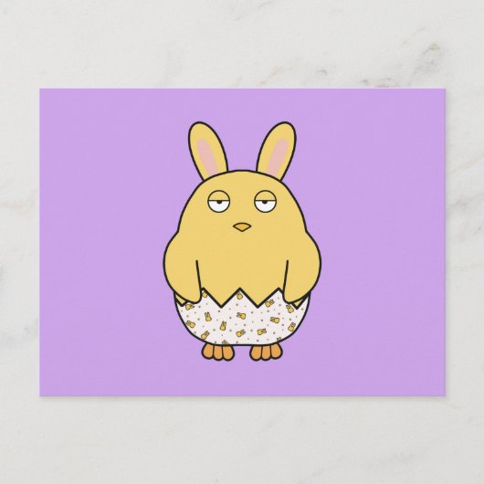 Bored Bunny Chick Postkarte (Vorderseite)