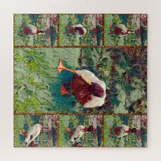 Bored Duck Foto Collage, Jigsaw Puzzle (Horizontal)