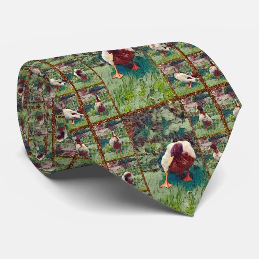 Bored Duck Foto Collage, Neck Tie Krawatte (Gerollt)