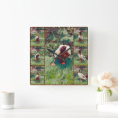 Bored Duck Foto Collage, Square Wall Clock Quadratische Wanduhr (Zuhause)
