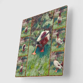 Bored Duck Foto Collage, Square Wall Clock Quadratische Wanduhr (Winkel)