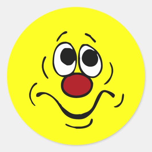 Bored Face Grumpey Runder Aufkleber (Vorderseite)