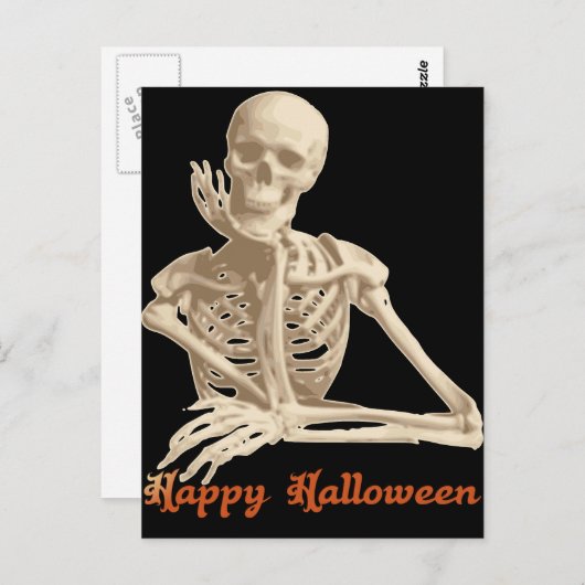 Bored Skeleton Postkarte (Vorne/Hinten)