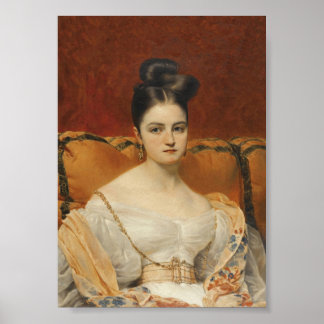 Bored Young Woman, Vintag Portrait Poster