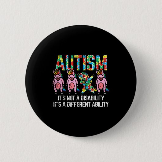 Boredkoalas Autismus-Bewusstsein Einhorn Dab - Uni Button (Vorderseite)