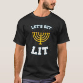 BoredKoalas Hanukkah Let s Get Lit Menorah Chanuka T-Shirt (Vorderseite)