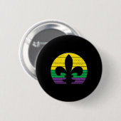 Boredkoalas Retro Jester Hat Silhouette Mardi Gras Button (Vorne & Hinten)