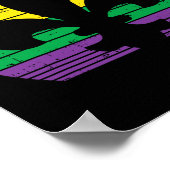 Boredkoalas Retro Jester Hat Silhouette Mardi Gras Poster (Ecke)