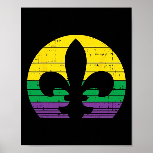 Boredkoalas Retro Jester Hat Silhouette Mardi Gras Poster (Vorne)