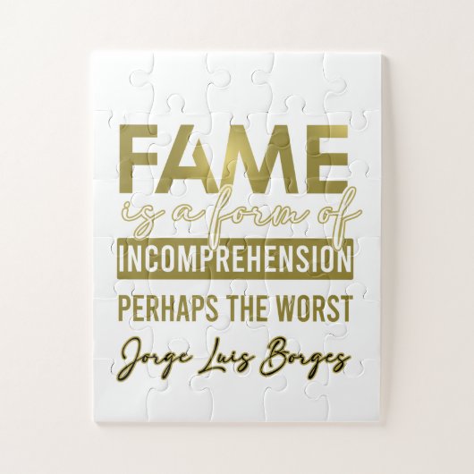 Borges Zitat Fame Puzzle (Vertikal)