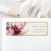 Borgundy Blush Pampas Grass Address Label (Insitu)