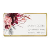 Borgundy Blush Pampas Grass Address Label (Vorne)