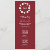 Borgundy Blush Pink Bläschen Blumenkraut Monogramm Programm (Rückseite)