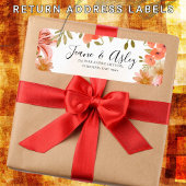 Borgundy orange floral beige Rücksendetikett