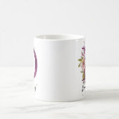 Borgundy Pink Cream Floral Letter D Monogram Kaffeetasse (Mittel)