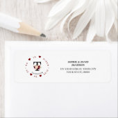 Borgundy Pink Floral Monogram Rücksendeadresse Lab (Insitu)