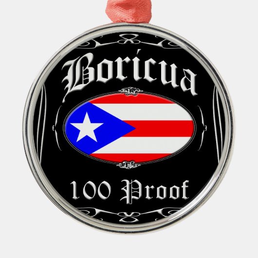 Boricua 100 Beweis Ornament Aus Metall (Vorne)
