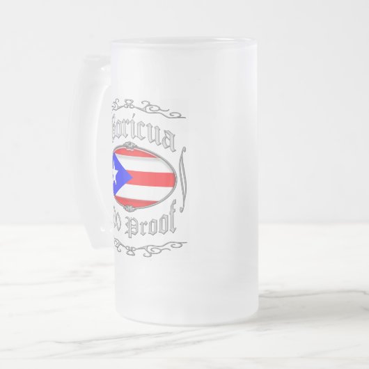 Boricua 100 Proof2 Mattglas Bierglas (Vorderseite Links)