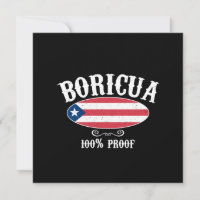 Boricua 100% Puerto Rico Grußkarte (FLAT)