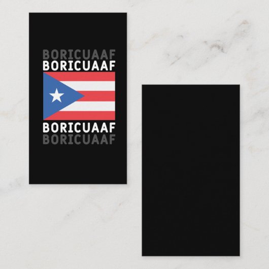 Boricua AF Puerto Rico Flaggenpreis Visitenkarte (Vorne/Hinten)