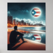 Boricua Aunque Sea en la Luna Poster (Vorne)