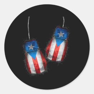 Boricua Boxers Boxing Fans Shirt Gloves Puerto Ric Runder Aufkleber
