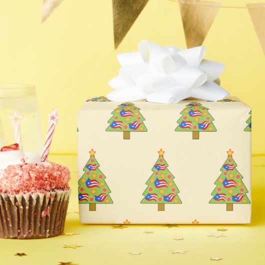 Boricua Christmas Tree Flag wrapping paper Geschenkpapier (Geburtstagsparty)