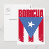 Boricua-Flagge Postkarte (Vorne/Hinten)