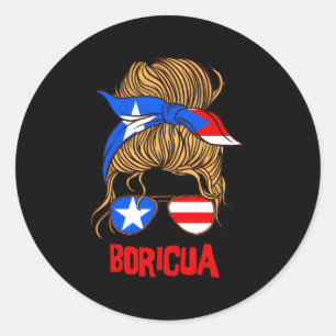 Boricua für Puerto-Rico-Flagge für Puerto Rico Runder Aufkleber