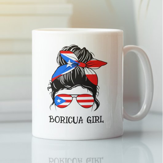 Boricua Girl Puerto Rico Flag Kaffeetasse