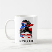 Boricua Girl Puerto Rico Flag Kaffeetasse (Links)