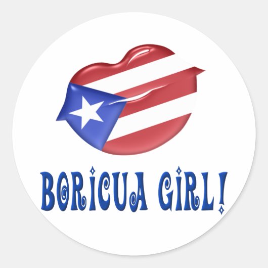 Boricua Girl Runder Aufkleber (Vorderseite)