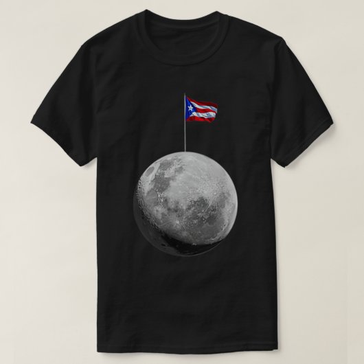 Boricua hasta en la luna Puerto Rico auf der Flagg T-Shirt (Design vorne)
