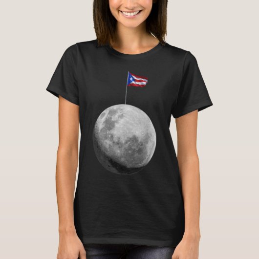 Boricua hasta en la luna Puerto Rico auf der Flagg T-Shirt (Vorderseite)