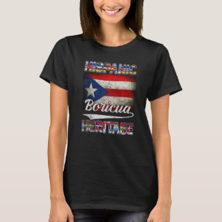 Boricua Hispanic Heritage Monat Puerto Rico Fahne T-Shirt