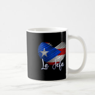 Boricua Jefa Puerto Rico Herzenfahne Boricua Mama Kaffeetasse
