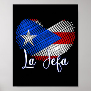 Boricua Jefa Puerto Rico Herzenfahne Boricua Mama Poster