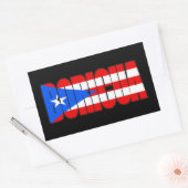 Boricua Puerto Rican Flag Typography Rechteckiger Aufkleber (Umschlag)