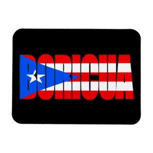 Boricua Puerto-ricanische Flaggentypografie Magnet
